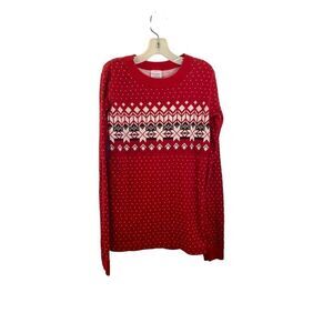 Hanna Anderson heritage fairsle unisex Christmas winter pajama top size 12 ￼